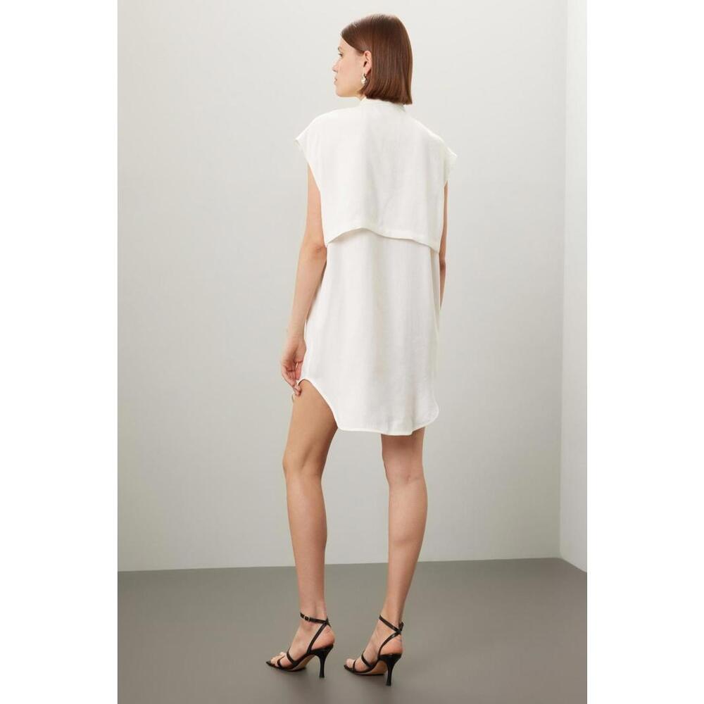 K.NGSLEY White Nes Shirt Dress Size M with Stains - Picture 2 of 10